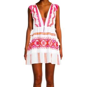 NWT Ramy Brook Kendyl Embroidered Tie Waist Mini Dress size XXS